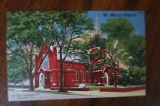 Postcard St Mary's Church, Greenville SC linen unused  picture