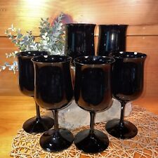 Vintage Lenox Midnight Mood Opaque Black 7 Inch Water Goblet (315345) Lot of 6 picture