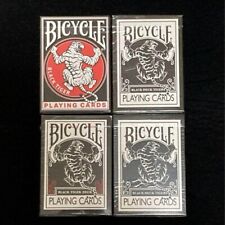 Bicycle Playing Cards Black Tiger 4 Deck Set White Red pips Gaff Deck Revival picture