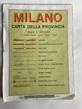 VINTAGE 1987 MILANO ITALY MAP; CARTA DELLA PROVINCIA; ITALIAN LANGUAGE, 21 X 31” picture