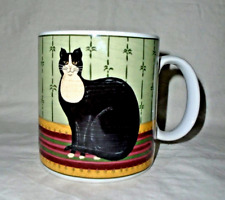 VTG Sakura Warren Kimball Cat Collection Coffee Mugs Black White Kitty picture