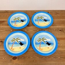 Seaworld Shamu Whale Dinner Plates Set Of 4 Hand Painted picture