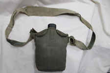US Military Issue WW2 WWII  1944 Metal Water Canteen with Canvas Pouch Set T10 picture