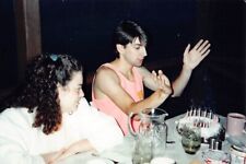 1990s Original Color Photo 4x6 Man Woman Birthday Cake Party F5 #33 picture