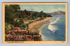A California Shoreline Drive Vintage Souvenir Postcard picture