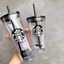 NEW Studded Korea 16oz/24oz Tumbler PP Straw Cup Starbucks Large Cold drink cups picture