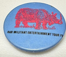 Vintage 1979 Rock Music Social Justice Civil Rights RAR Tour Pinback Button picture