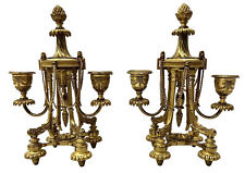 Pair of  18th Century French Gilded Bronze  Double-Light Candelabras picture