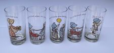 FIVE Vintage American Greetings Holly Hobbie Drinking Glasses 1970’s EUC picture
