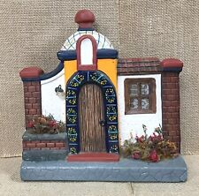 Vintage Hand Painted Moroccan Style House Cottage Decoration w Dried Flowers picture