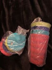 Tupperware Impressions 16 ounce Tumblers Set of 4 With Straw Hole Multicolor picture