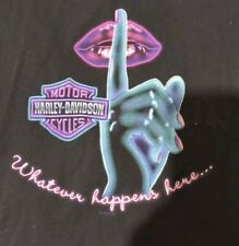 Harley Davidson Las Vegas Neon Whatever Happens Tee Short Sleeves Women's Medium picture