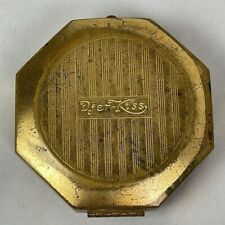 Vtg Alfred H Smith Djer Kiss Gold Tone Mini Octagon Compact 1920s? 1930s? picture