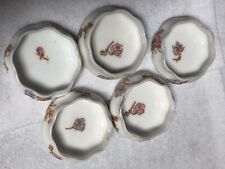 Antique Vintage Limoges Porcelain Hand Painted Salt Cellers Signed, Set Of 5 picture