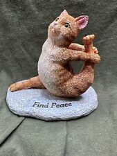 Ganz -  Home Garden Decor - 5in Yoga Cat Figurine - Find Peace. picture