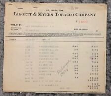 Tobacco Invoice Antique Liggett Myers Brockmeyer Cigarette Cigar 1924 Vintage picture