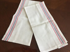 NOS Vintage CANNON Set of 2 Red Blue Stripe Kitchen/ Tea Towel Linen & Cotton picture