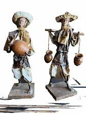 Vintage handmade mexican paper mache figurine man holding pots (13 inches tall) picture