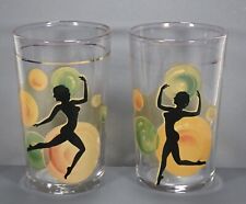 Pair Of Vintage MCM Dancing Nude Silhouette Juice Glasses picture