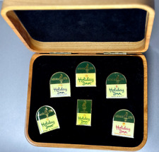 Vintage Holiday Inn 1996 Atlanta Olympics Pin Set with Wooden Case Set of 6 Pins picture