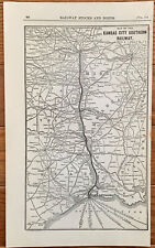 1923 Antique KANSAS CITY SOUTHERN Map Vintage RAILWAY Map picture