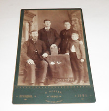 c.1890 BIRMINGHAM IOWA FAMILY CABINET CARD PHOTO PHOTOGRAPH PICTURE IA PORTER picture