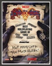Shadowrun Super Nintendo SNES Genesis PC Promo Ad Wall Art Print Poster - Glossy picture