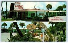 DAYTONA BEACH, FL Florida ~ Roadside OCEAN HOLIDAY MOTEL 1963 Postcard picture