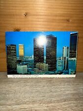 Los Angeles California Downtown Skyline At Night Vintage Postcard picture