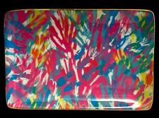 Lilly Pulitzer Ceramic Trinket Dish Rectangle Tray Colorful Sparkling Sands picture