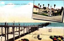 Oceanside, CA California  PLEASURE PIER Swimming & Fishing  ca1940's Postcard picture