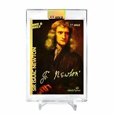 SIR ISAAC NEWTON Holographic Card 2023 GleeBeeCo Holo Figures #SRSC *GOLD* 1/1 picture