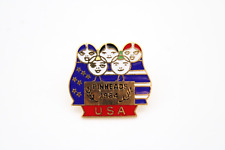 1984 Russian Dolls Pinheads Los Angeles Olympic Summer Games LA Team USA Pin VTG picture