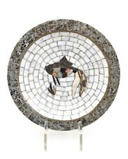 HEIDE Mid-Century Modern Denmark Danish Mosaic Tile Bowl Fish Scene VTG picture