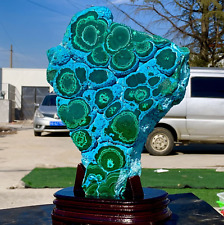 14.8LB Natural Chrysocolla/Malachite transparent cluster rough mineral sample picture