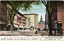 Essex Street and Bay State Building Lawrence MA Undivided Postcard c1906 picture