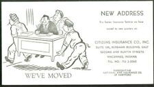 Citizens Insurance Vincennes IN We've Moved blotter 1940s picture