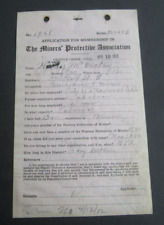 Old 1915 CRIPPLE CREEK Colo MINER APPLICATION - Musician & Miner DEADWOOD S.D. picture