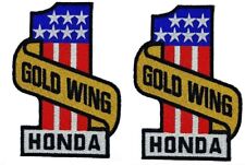 Honda Gold Wing USA Flag Number 1 Embroidered PATCH  |2PC  iron On Sew on 4