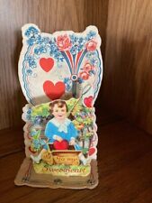 Vintage Valentines day card die cut 3D fold out 1920's 1930's card Germany picture