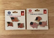 Vintage Patriotic US Flag United States Shaped Lapel  American Flag Lot Of 6 picture
