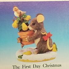 Vtg 1999 Charming Tails Figurine The First Day Of Christmas Fitz & Floyd picture