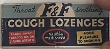 Vintage Matchbook F&F Cough Lozenges - Add Pleasure To Smoking  - Full Length picture