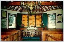 St Georges Bermuda Church 1612 Bishops Throne Religious Chrome Vintage Postcard picture