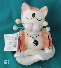 WhimsiClay Amy LaCombe  CATASANA Cat Figurine #86209; excellent cond.; tag; box. picture