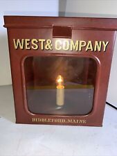 Vintage West & Company Biddleford Maine Me Metal Glass Box Table Nightlight picture