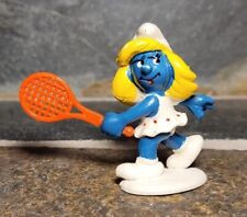 SMURFS Tennis Player (1981) Smurfette Smurf Racket (20135) VINTAGE Figurine picture