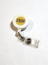 NOS Vintage IBM Retractable Lanyard Badge Clip White Yellow Logo Qty 1 picture