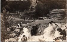 Vintage REDWOOD FALLS Minnesota RPPC Photo Postcard Falls & Bridge View *Trimmed picture