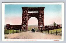 Yellowstone Park WY-Wyoming, Arch at North Entrance to Park, Vintage Postcard picture
